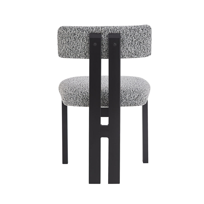 Mid Century 5 Piece Dining Set With Upholstered Metal Leg Chairs And Solid Wood Top Table - Black / White / Natural
