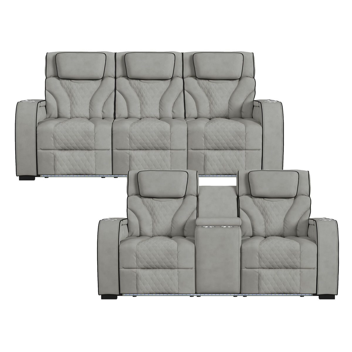 Blitz Living Room Set in Dark Gray by Elements International
