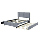 Platform UpholsteredBed With 2 Drawers And Twin Long Trundle