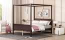 Canopy Platform Bed With Headboard And Footboard, Slat Support Leg