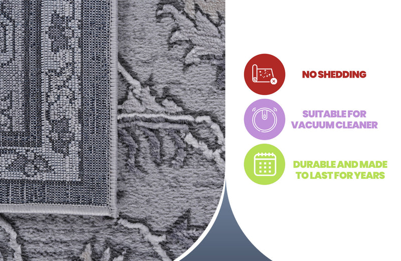 Marfi - 6' X 9' Oriental Area Rug - Ivory / Gray