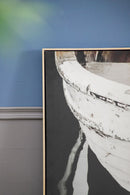 Large And Rectangular Wall Art With Frame, Wall Decor For Living Room - White / Blue