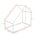 Twin Size Wooden House Bed, WHITE