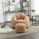 Bedding Bean Bag Sofa Chair High Pressure Foam With Footrest