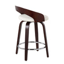 Grotto - Contemporary Fixed Height Counter Stool & Swivel With Round Footrest (Set of 2)