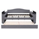 Upholstered Daybed With Storage Armrests, Trundle And Latest Integrated Bluetooth Audio System