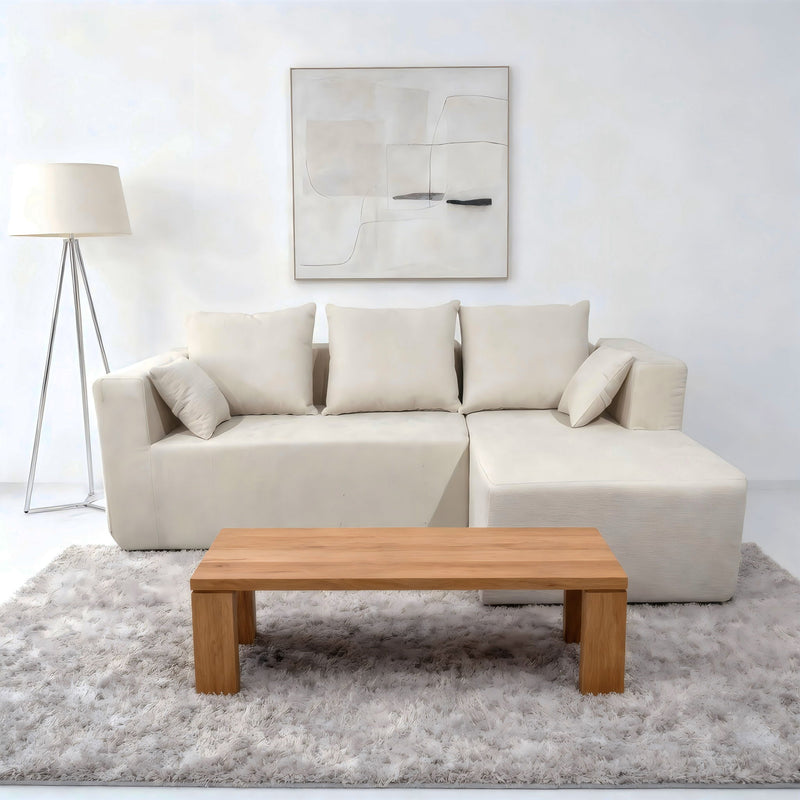 Modular Corner Sofa With Soft Linen Fabric