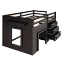 Loft Bed With Cabinet And Shelf