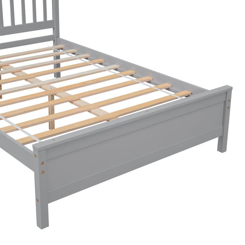 Full Bed with Headboard and Footboard,with 2 Nightstands,Grey
