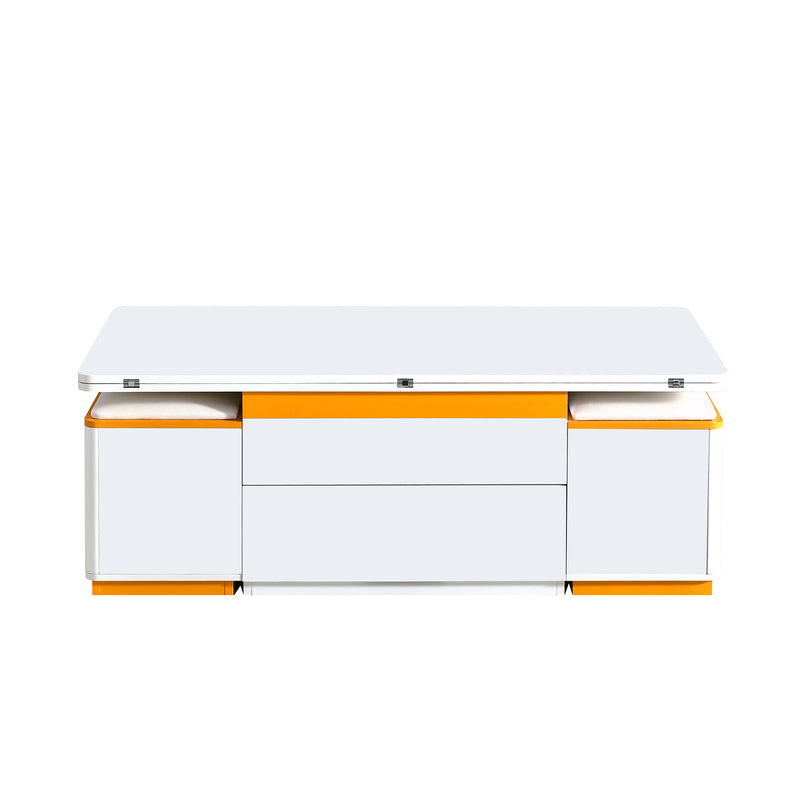 Lift Top Coffee Table With 4 Storage Stools