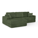 Modern Minimalist L Shape Modular Sectional Sofa, Corduroy Couch