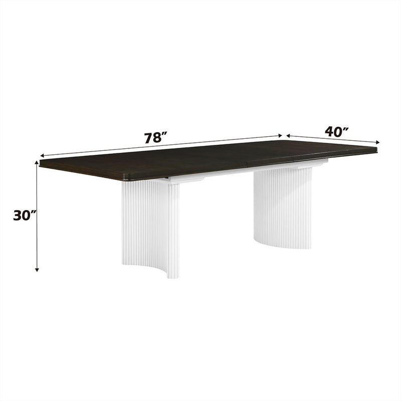 Carena - Dining Table With Leaf - White & Brown Finish