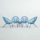 Outdoor Conversation Set With Ergonomic Lounge Chairs And Tempered Glass Table