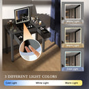 Vanity Table With LED Lights, Flip-Top Mirror And 2 Drawers, Jewelry Storage