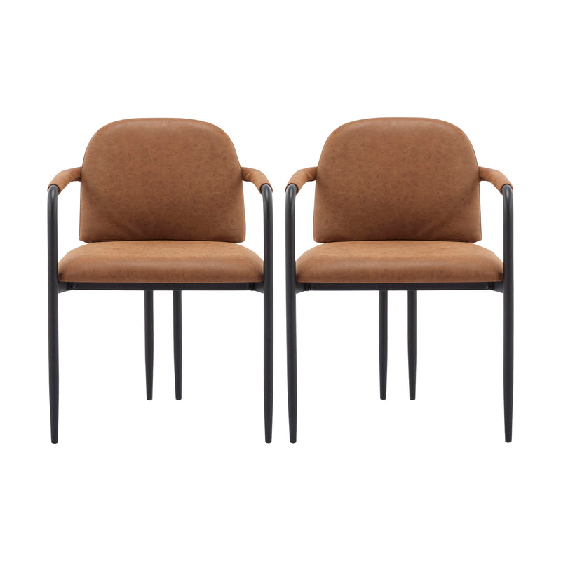 Modern Dining Chair Set With Durable Iron Frame And Comfortable Fabric Upholstery