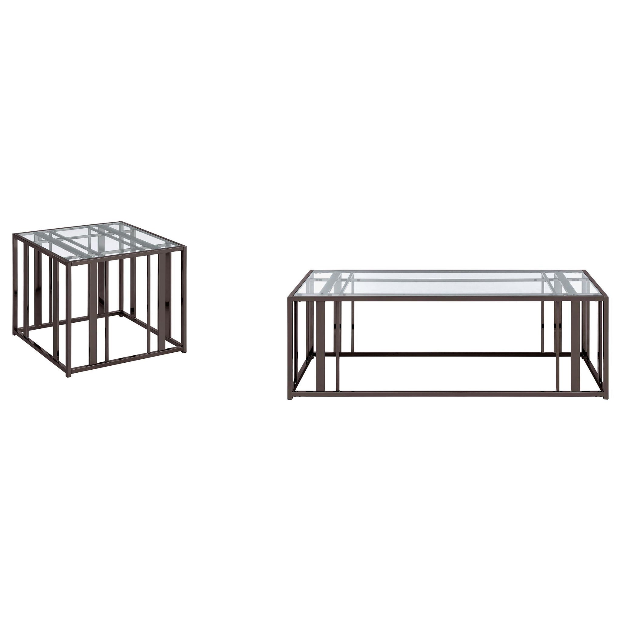 Adri 2-piece Coffee and End Table Set Black Nickel - Atlantic Fine Furniture Melbourne FL
