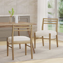 Farmhouse Style Dining Chair Set With Ladder Back Design