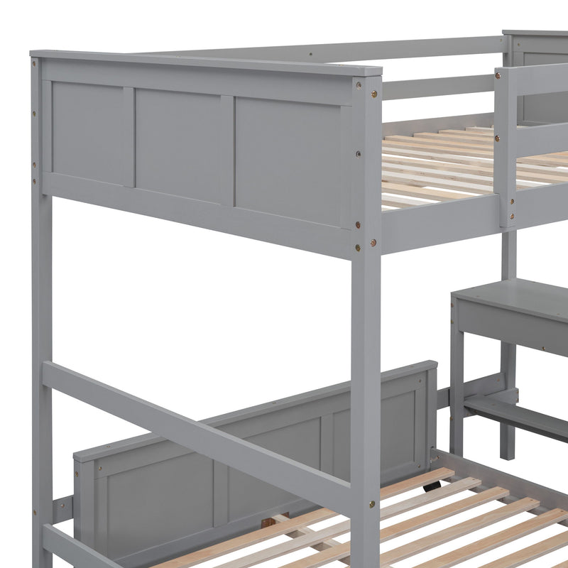 Full Over Full Bunk Bed With Desk