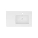 Rectangular Single Vanity Top With 1 Faucet Hole And Overflow, 32" X 18", Spacious Left Countertop For Storage - White