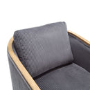 Corduroy Barrel Chair, 360 Degree Swivel