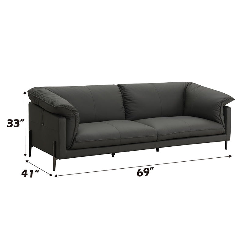 Tadi - Loveseat - Black Top Grain Leather