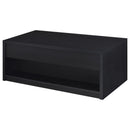 Knapp - Lift Top Cocktail Coffee Table With Dual Drawers - Black