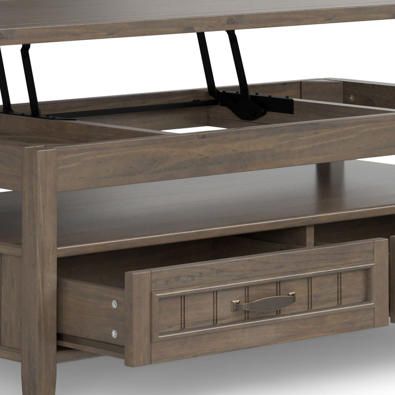 Lev - Lift Top Coffee Table - Smoky Brown