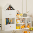 Versatile Children's Bookshelf With House Shaped Design, Multi Functional Storage