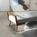 Cora - Mid-Century Modern Gray Bench - Gray