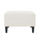 Ottoman With Birch Wood Legs And Cushioned Top For Comfort