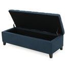 Nebulous - Fabric Upholstered Ottoman With Storage And Diamond Tufted Seat - Navy Blue