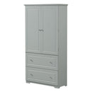 Wide Bathroom Storage Cabinet, Freestanding Storage Cabinet With Two Drawers And Adjustable Shelf, MDF Board With Painted Finish - Gray