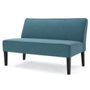 Contemporary Loveseat With Upholstered Fabric And Birch Wood Legs
