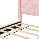 Queen Size Storage Bed Linen Upholstered Platform Bed & Two Drawers - Pink