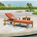 Jason - Black Chaise Lounge Adjustable Acacia Wood Outdoor Furniture