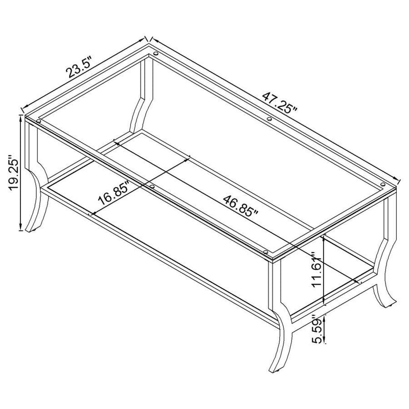Saide - Rectangular Glass Top Coffee Table - Chrome