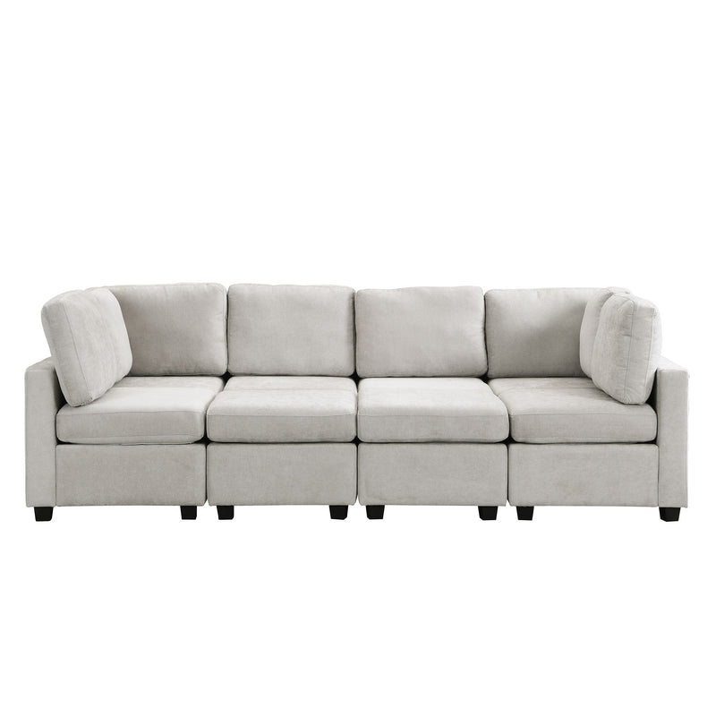 Sectional Sofa Couch Sofa Bed U-Shaped Sofa With Two Movable Ottoman And Three USB Ports For Living Room