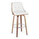 Gianna - Mid Century Modern Fixed Height Barstool With Swivel With Round Footrest (Set of 2)