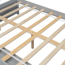 Full House Bed with Roof Frame, Bedside-shelves, Under Bed Storage Unit,Grey