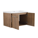 Modern Floating Bathroom Vanity With Resin Sink, Soft Close Doors