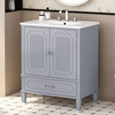 Vintage Style Bathroom Vanity With Sink, Multi Functional Storage, Soft-Closing Door