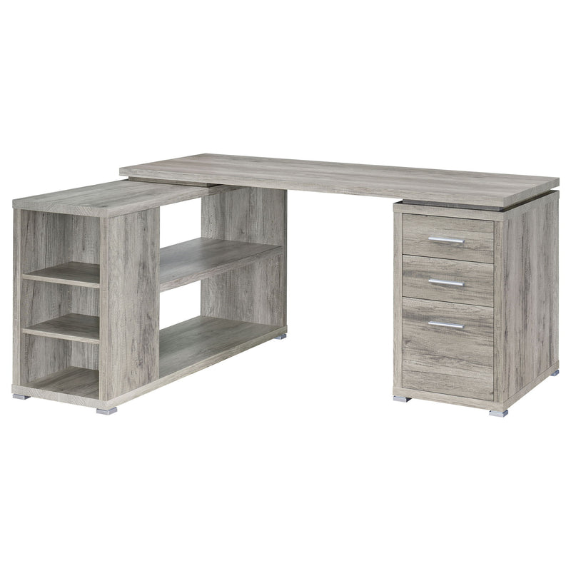 Transitional L Shape Computer Desk With Multiple Storage And Built In File Cabinet