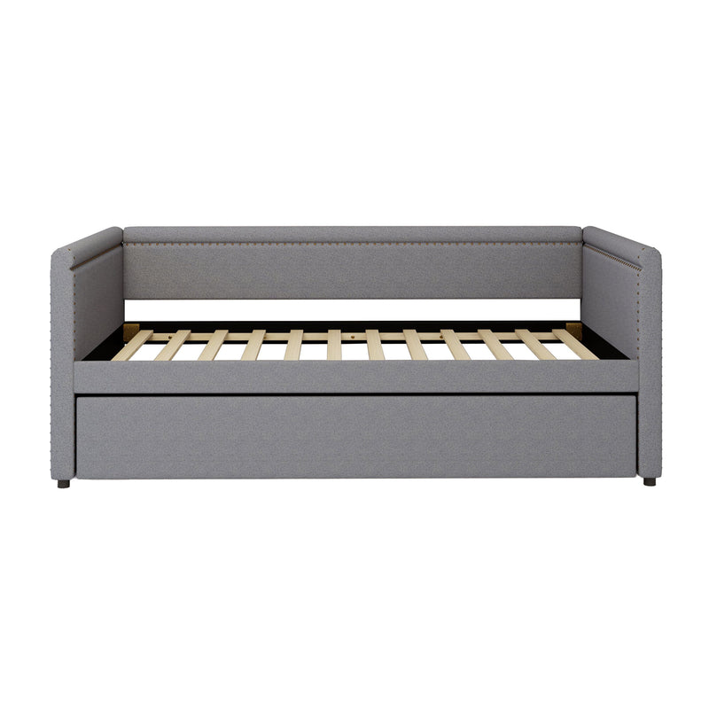 Modern Style Upholstered Daybed With Trundle For Guest Room, Small Bedroom