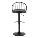 Riley - Farmhouse Adjustable Height Barstool With Swivel With Rounded T Footrest (Set of 2)