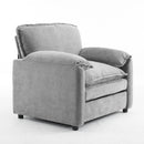 Oversized Reading Armchair With Thick Cushions, High Back Support