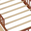 Bed With Headboard Storage Rack, 2 Under Bed Drawers, 3 Side Guardrails For Safety