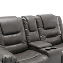 2 Seater Home Theater Recliner Manual Recliner Chair With A Storage Box And Two Cup Holders For Living Room
