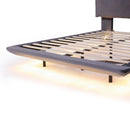 Upholstered Platform Bed With Sensor Light And 2 Large Backrests, With 2 Sets Of USB Port And Socket On Each Rear Bed Leg