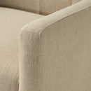 Elegant Upholstered Armchair With Ottoman Set - Beige