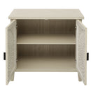 Hollow Carved 2 Door Accent Cabinet Sideboard Buffet Storage Cabinet With Adjustable Shelf For Entryway Living Room Bedroom - Natural
